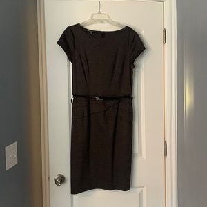 JONES WEAR DRESS GRAY KNIT DRESS SHORT SLEEVES SZ 14